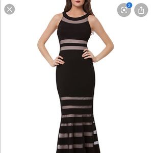 JS Collections Illusion Stripe Mermaid Gown